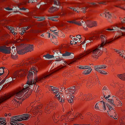 Kite Brocade Fabric: Silk Rayon Blend, Wedding Dress Material (29.5"W)