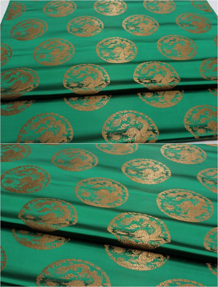 Dragon Brocade Fabric: Multicolor Silk Rayon Blend, Upholstery Sewing Material