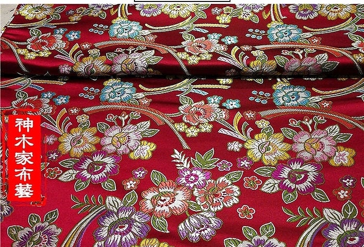 Peony Brocade Fabric: Silk Rayon Blend, Floral Upholstery & Costume