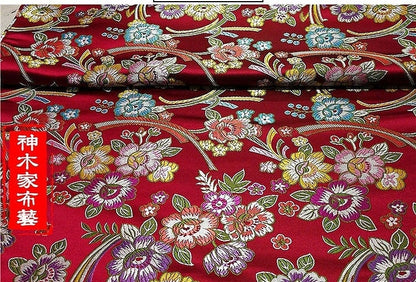 Peony Brocade Fabric: Silk Rayon Blend, Floral Upholstery & Costume