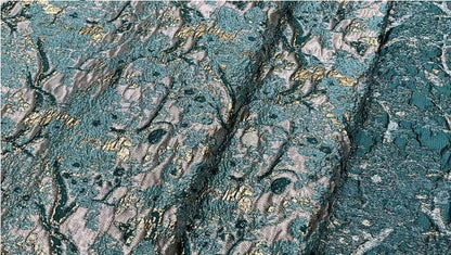 Malachite Green Jacquard Fabric: 100% Polyester Upholstery, Costume, Decor - 57"W