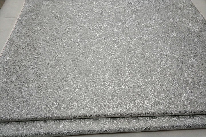 Silk Brocade Fabric: Pipa Flower Upholstery Drapery, 29.5"W