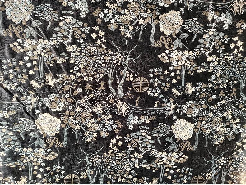 Gold Thread Jacquard Fabric: 3D Floral Designer Fabric - 59" Wide