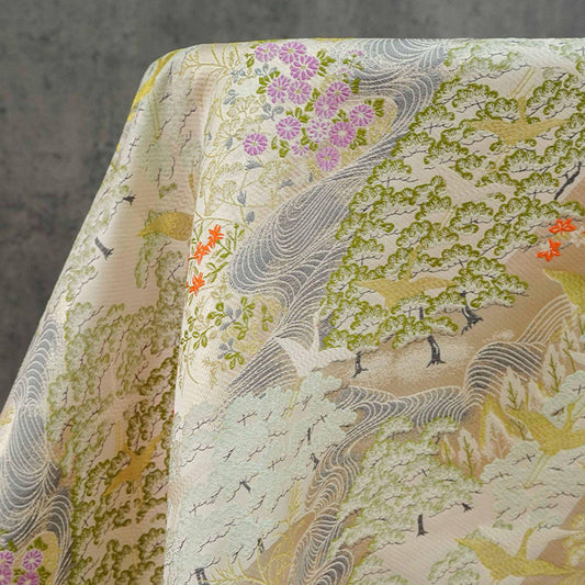Jacquard Upholstery Fabric: Chinese Painting Pattern, Gold Thread (59" Wide, By The Meter)