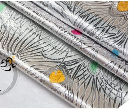 Peacock Tail Brocade Fabric: Silk Rayon Jacquard (29.5"W)