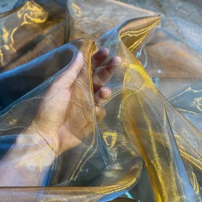 Silky Organza Fabric: Bright Sheer Water-Gloss, 55" Wide