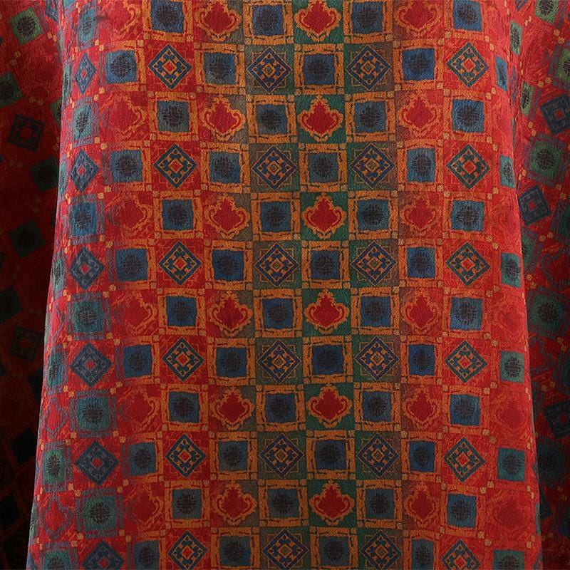 Asian Totem Tea Silk Satin Fabric - 59" Wide - Costume & Decor