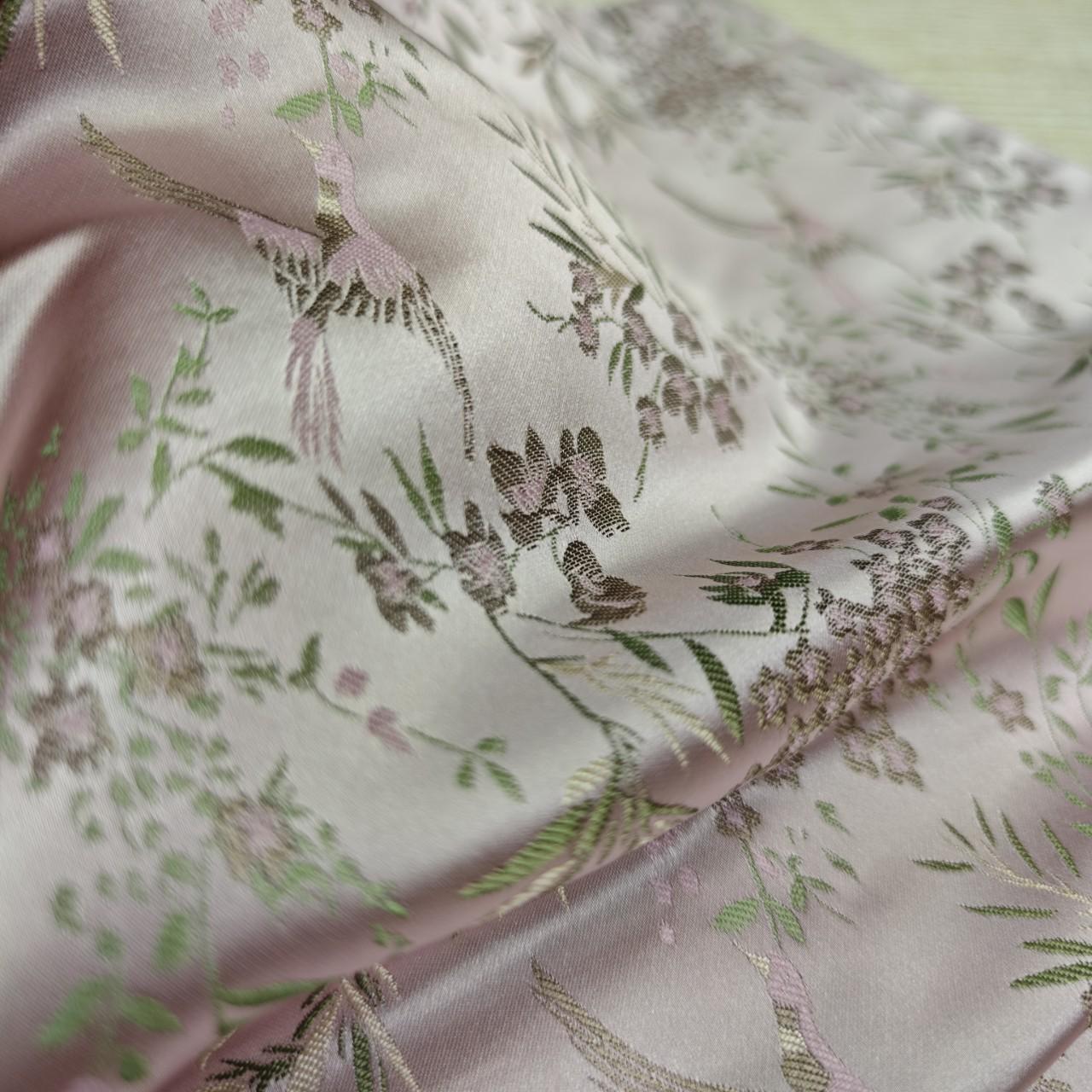 Tissu jacquard brocart Nightingale : style chinois pour la confection de vêtements et la décoration intérieure, largeur 150 cm