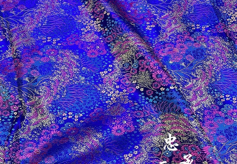 Galaxy Silk Brocade Fabric: 35" Wide Chinese Sewing Material - Poppylollipop