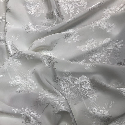 Tissu d'ameublement en rayonne jacquard satin damassé rose - Largeur 59 pouces