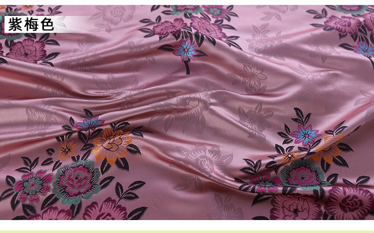 Tissu brocart jacquard à motifs floraux : rayonne rouge (matériel de couture)