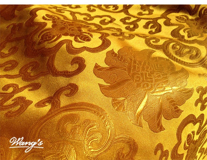 Gold Brocade Fabric: Chinese Jacquard Satin, Home Decor Sewing Fabrics