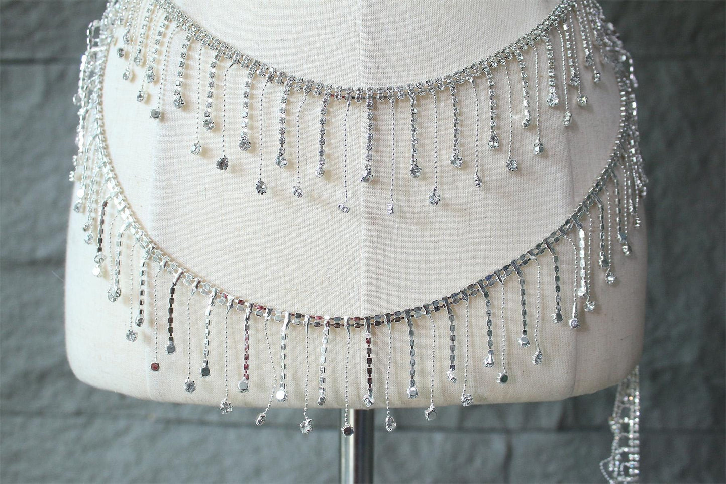 Chaîne à pompons en strass : garniture à paillettes de cristal, accessoire de robe de mariée à faire soi-même