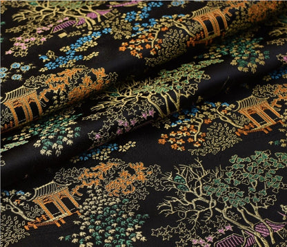 Tissu brocart de soie chinois ancien : Ameublement et couture (59 po de largeur)