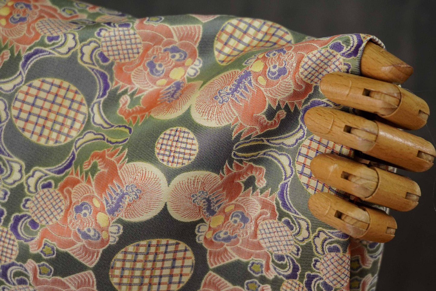 Lion Ball Shu Brocade Fabric | Traditional Qipao Hanfu Costume Upholstery