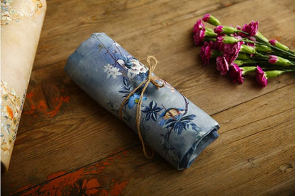 Floral Bird Print Ramie Fabric: Sustainable Apparel & Home Decor, 55"W
