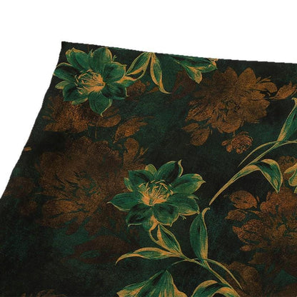 Dahlia Pattern Woven Jacquard Silky Satin Fabric for Sewing, DIY, Costumes, Crafts