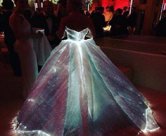 Fiber Optic Luminous Fabric: 70"W Glow-in-the-Dark Apparel, Prom & Wedding Decor - By The Meter