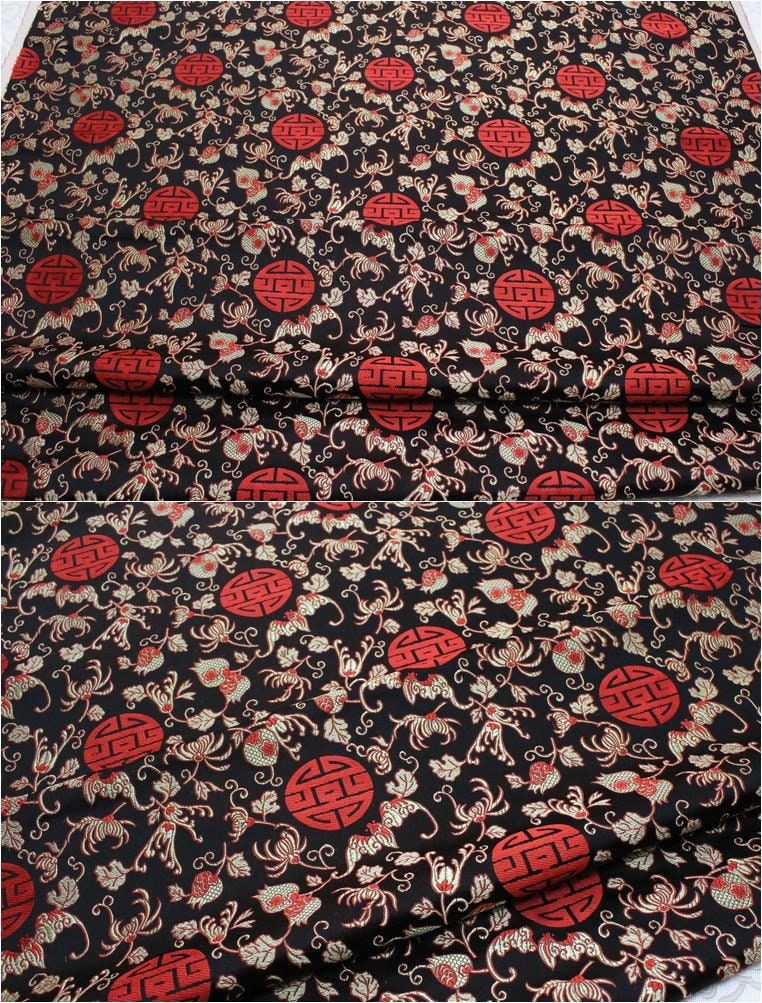 Floral Jacquard Brocade Fabric: Traditional Chinese Style (29.5" Wide)