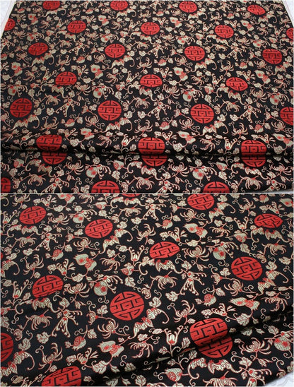 Floral Jacquard Brocade Fabric: Traditional Chinese Style (29.5" Wide)