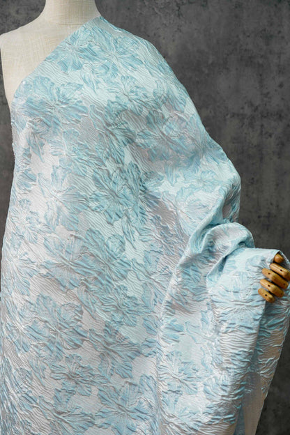Gold Thread Floral Jacquard Fabric: 3D Oil Painting Texture, 55" Wide