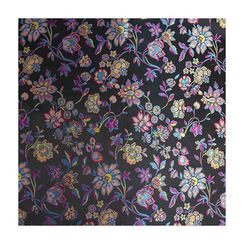 Tissu brocart jacquard à motif floral : tissu d’ameublement gaufré, 150 cm de large