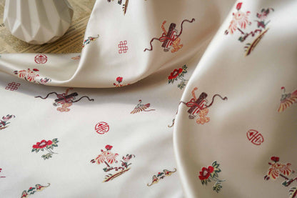 Chrysanthemum Silk Brocade Fabric: 66"W Chinese Cheongsam, Upholstery & Quilting