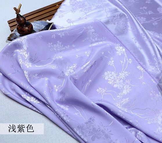 Floral Jacquard Satin Fabric: Two-Sided Antique Chinese Cosplay (59" Wide)