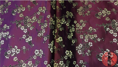 Tissu brocart de soie à fleurs de prunier : tissu pour cheongsam qipao, largeur 75 cm