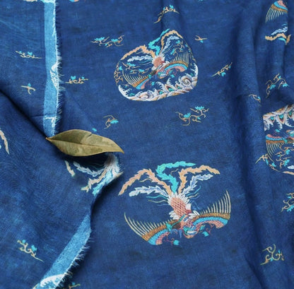 Dunhuang Frescoes Linen Fabric: Asian Chinese Style Upholstery, Sewing, Scarf