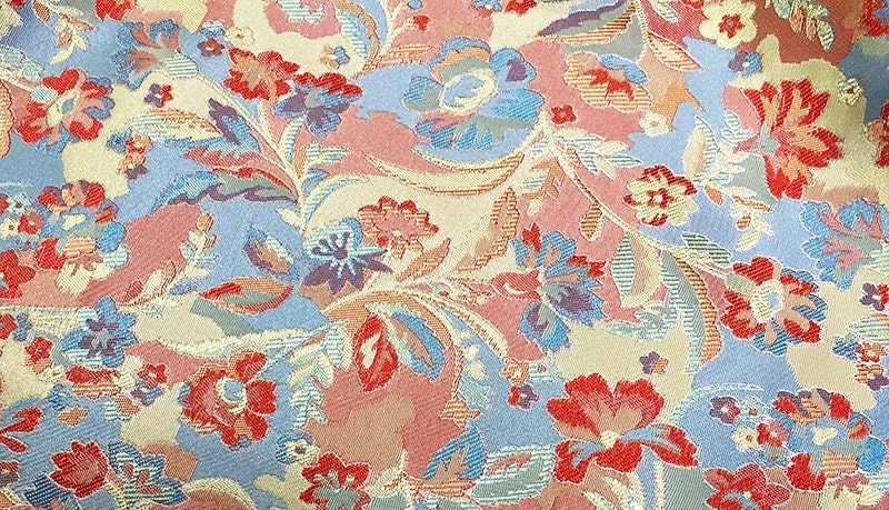 Pink Floral Brocade Fabric: Reversible Rayon Damask, 59" Wide