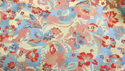 Pink Floral Brocade Fabric: Reversible Rayon Damask, 59" Wide