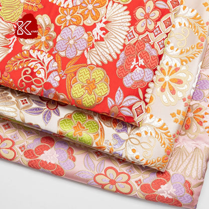 Tissu Jacquard Nishijin Ori : Brocart de mariage japonais en mélange de soie