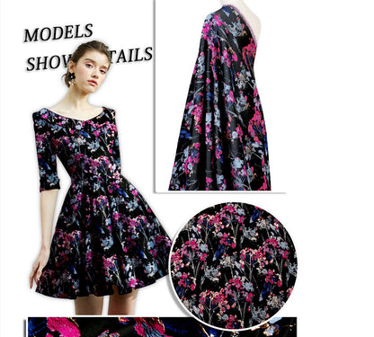 Gold Thread Floral Jacquard Fabric: 3D Texture Upholstery, Prom Dress, Sewing (57" W)