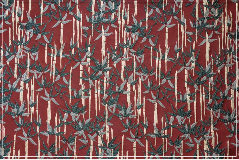 Tissu jacquard en bambou tissé : style peinture à l’huile, 152 cm de large