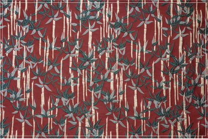 Tissu jacquard en bambou tissé : style peinture à l’huile, 152 cm de large