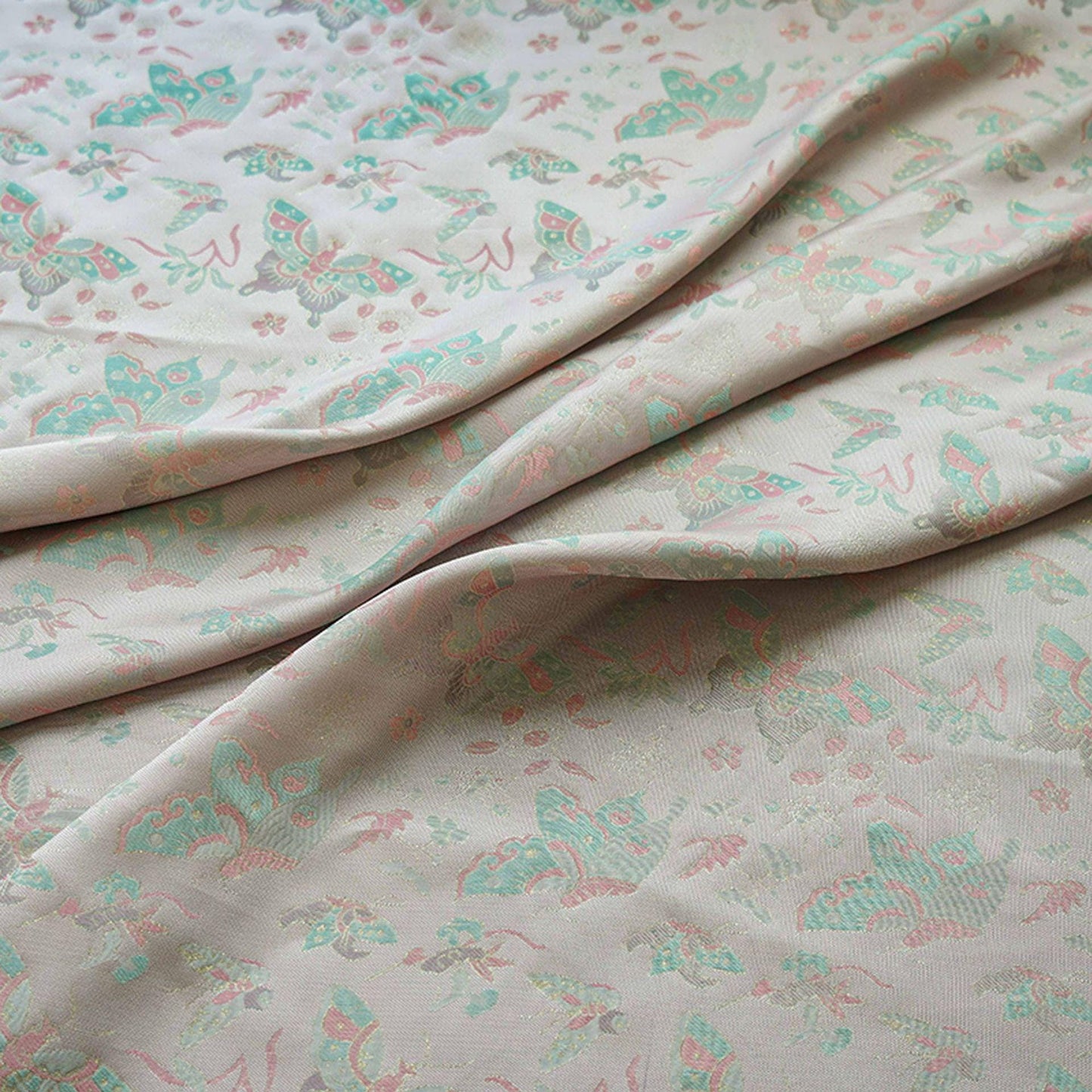 Butterfly Brocade Satin Fabric: 60" Wide Chinese Style Sewing Material