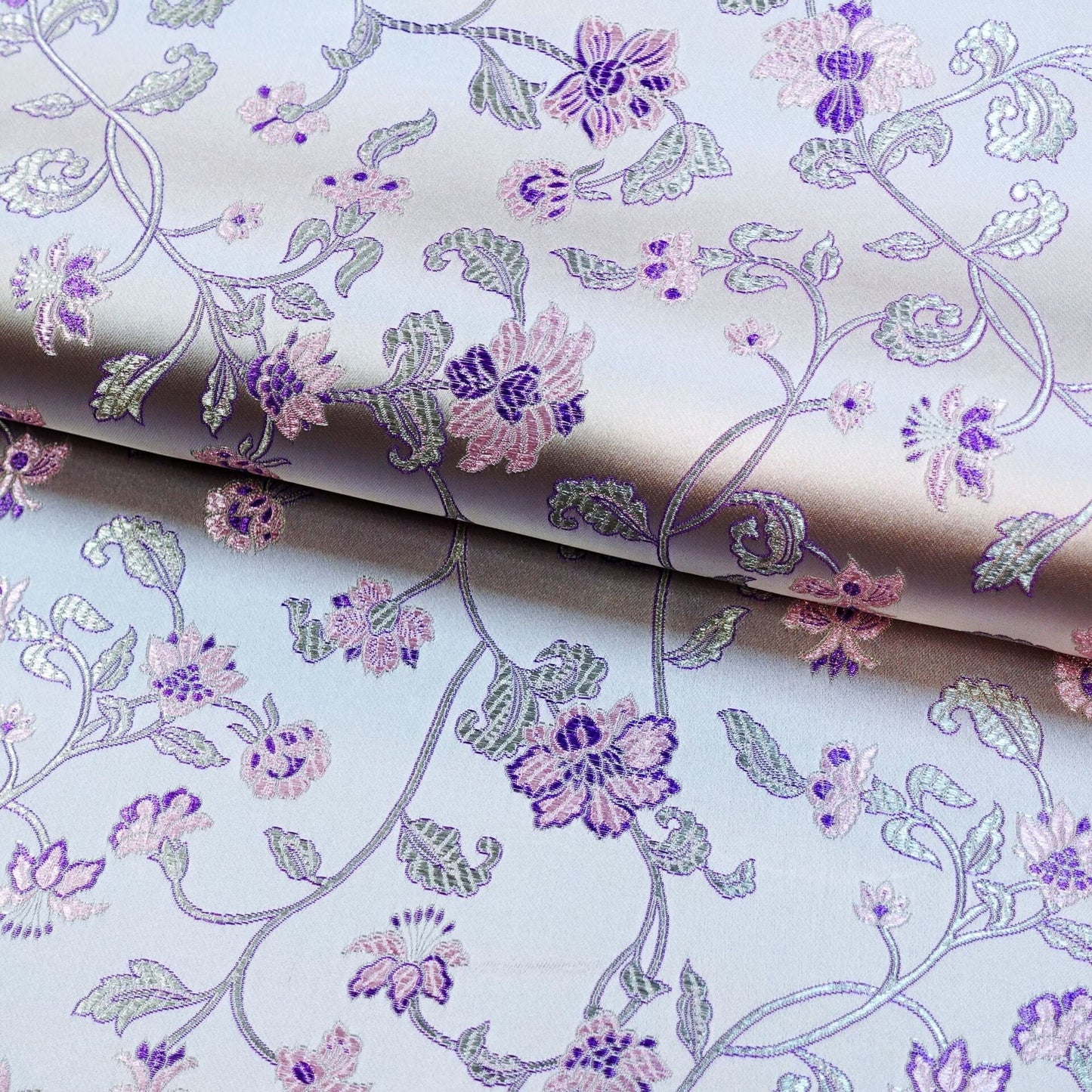 Floral Brocade Fabric: 45" Wide Rayon Nylon Blend