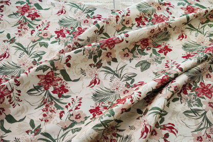 Floral Jacquard Woven Fabric: Embossed Oil Painting Style, 58"W