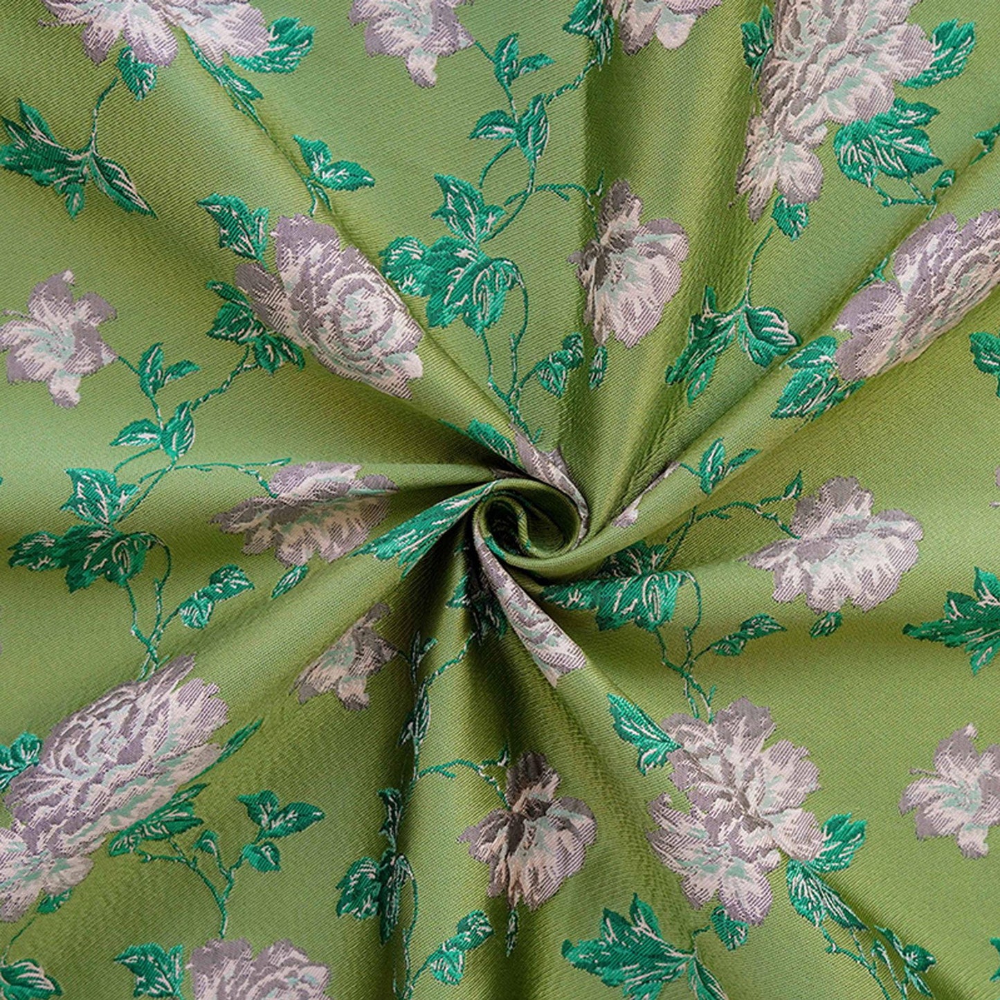 Embossed Floral Jacquard Fabric: Gold Thread Brocade, 59" Wide