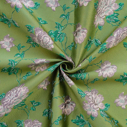 Embossed Floral Jacquard Fabric: Gold Thread Brocade, 59" Wide