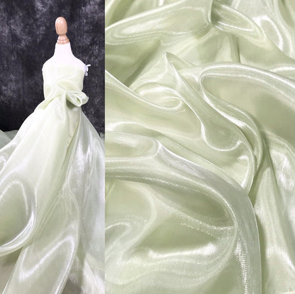 High Gloss Water Light Fabric: 59"W Polyester Yarn for Dress & Decor