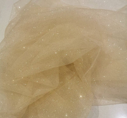 Glitter Voile Fabric: Silver-Sprayed Mesh, Romantic Wedding Veil, 59"W