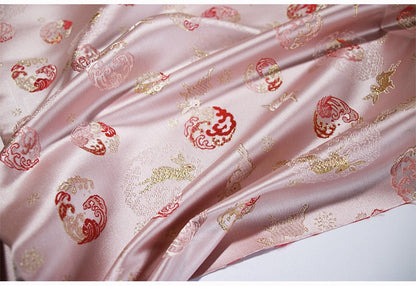 Rabbit Jacquard Silk Brocade Fabric: Costume, Upholstery, Decor - 57�ï