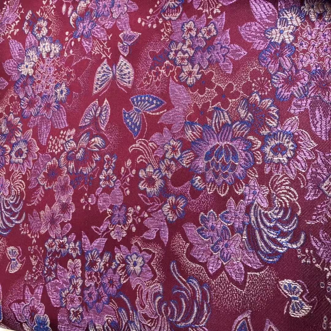 Iris Flower Silk Brocade Fabric - 35" Wide Wedding Fabric