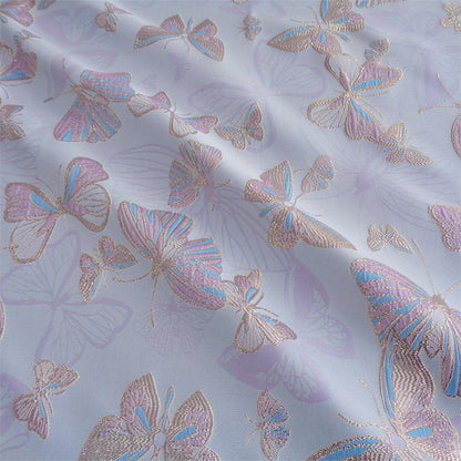 Butterfly Jacquard Fabric with Gold Thread: 58" Wide, By The Meter