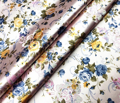 Peony Flower Silk Brocade Fabric: Chinese Wedding Upholstery, Quilting (By 1 Meter)