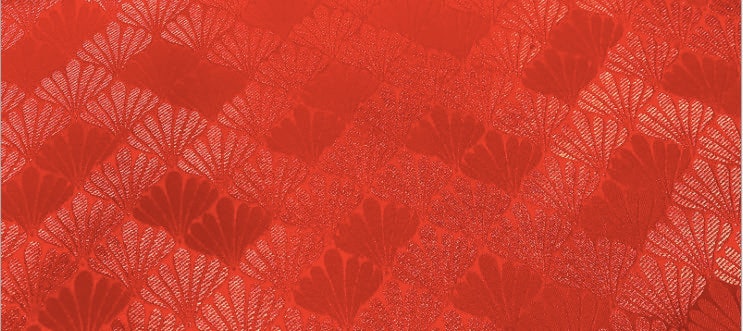 Tissu brocart jacquard coquillage japonais : mélange soie-rayonne, tissu d'ameublement