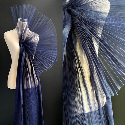 Pleated Tulle Fabric: 59" Wide Stiff Mesh, Designer Wedding Material