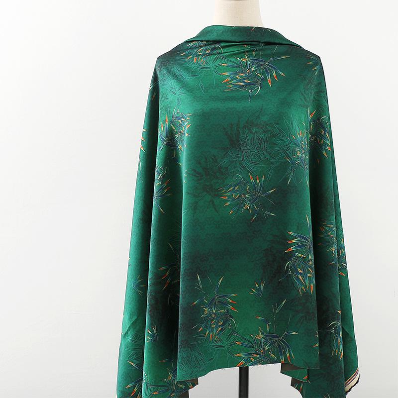 Bamboo Print Tea Silk Satin Fabric - 59"W Upholstery & Costume